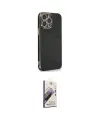 ieg™ iPhone 15 Pro Kılıf Yankı Serisi - Siyah Bilvis 3D Mat Cam Ekran Koruyucu