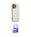 ieg™ iPhone 15 Pro Kılıf Yankı Serisi - Siyah Bilvis 5in1 5D Magic Hayalet Cam Ekran Koruyucu