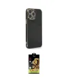 ieg™ iPhone 15 Pro Kılıf Yankı Serisi - Siyah Buffer Cam Ekran Koruyucu