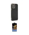 ieg™ iPhone 15 Pro Kılıf Yankı Serisi - Siyah Buffer Hayalet Cam Ekran Koruyucu
