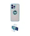 ieg™ iPhone 15 Pro Kılıf Yörünge Çizgi - Siyah 3D Antistatik Cam Ekran Koruyucu