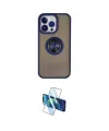 ieg™ iPhone 15 Pro Kılıf Yörünge Çizgi - Siyah 3D Antistatik Cam Ekran Koruyucu