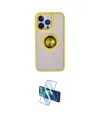 ieg™ iPhone 15 Pro Kılıf Yörünge Çizgi - Siyah 3D Antistatik Cam Ekran Koruyucu