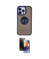 ieg™ iPhone 15 Pro Kılıf Yörünge Çizgi - Siyah 3D Antistatik Mat Seramik Nano Ekran Koruyucu