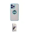 ieg™ iPhone 15 Pro Kılıf Yörünge Çizgi - Siyah Bilvis 3D Mat Cam Ekran Koruyucu