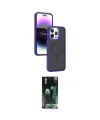 ieg™ iPhone 15 Pro Kılıf Yörünge Klasik - Siyah 360 Mat Full Body Arka Koruyucu