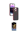 ieg™ iPhone 15 Pro Kılıf Yörünge Klasik - Siyah Buffer Hayalet Cam Ekran Koruyucu