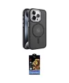 ieg™ iPhone 15 Pro Kılıf Yörünge Klasik - Siyah Buffer Hayalet Cam Ekran Koruyucu