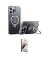 ieg™ iPhone 15 Pro Kılıf Zirve Çizgi Prime - Siyah Bilvis 3D Mat Cam Ekran Koruyucu