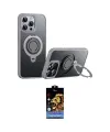 ieg™ iPhone 15 Pro Kılıf Zirve Çizgi Prime - Siyah Buffer Hayalet Cam Ekran Koruyucu