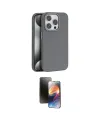 ieg™ iPhone 15 Pro Kılıf Zirve Modern Prime - Siyah 3D Antistatik Mat Seramik Nano Ekran Koruyucu