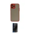 ieg™ iPhone 15 Pro Max Kılıf Ahenk Çizgi Serisi - Siyah 3D Antistatik Hayalet Cam Ekran Koruyucu