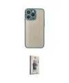 ieg™ iPhone 15 Pro Max Kılıf Ahenk Çizgi Serisi - Siyah Bilvis 3D Cam Ekran Koruyucu