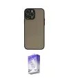 ieg™ iPhone 15 Pro Max Kılıf Ahenk Çizgi Serisi - Siyah Bilvis 5in1 3D Magic Cam Ekran Koruyucu