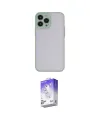 ieg™ iPhone 15 Pro Max Kılıf Ahenk Çizgi Serisi - Siyah Bilvis 5in1 3D Magic Cam Ekran Koruyucu