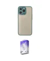 ieg™ iPhone 15 Pro Max Kılıf Ahenk Çizgi Serisi - Siyah Bilvis 5in1 3D Magic Cam Ekran Koruyucu