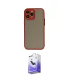 ieg™ iPhone 15 Pro Max Kılıf Ahenk Çizgi Serisi - Siyah Bilvis 5in1 5D Magic Hayalet Cam Ekran Koruyucu