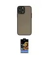 ieg™ iPhone 15 Pro Max Kılıf Ahenk Çizgi Serisi - Siyah Buffer Hayalet Cam Ekran Koruyucu