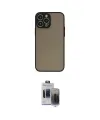 ieg™ iPhone 15 Pro Max Kılıf Ahenk Çizgi Serisi - Siyah Vanessa Magic Hayalet Cam