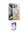 ieg™ iPhone 15 Pro Max Kılıf Ahenk Doku Özel Seri - Siyah Bilvis 5in1 3D Magic Cam Ekran Koruyucu