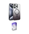 ieg™ iPhone 15 Pro Max Kılıf Ahenk Doku Özel Seri - Siyah Bilvis 5in1 3D Magic Cam Ekran Koruyucu