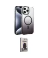 ieg™ iPhone 15 Pro Max Kılıf Ahenk Doku Özel Seri - Siyah Bilvis Hayalet Cam Ekran Koruyucu