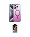 ieg™ iPhone 15 Pro Max Kılıf Ahenk Doku Özel Seri - Siyah Buffer Hayalet Cam Ekran Koruyucu