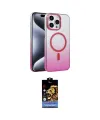 ieg™ iPhone 15 Pro Max Kılıf Ahenk Doku Özel Seri - Siyah Buffer Hayalet Cam Ekran Koruyucu