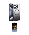 ieg™ iPhone 15 Pro Max Kılıf Ahenk Doku Özel Seri - Siyah Buffer Hayalet Cam Ekran Koruyucu