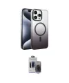 ieg™ iPhone 15 Pro Max Kılıf Ahenk Doku Özel Seri - Siyah Vanessa Magic Hayalet Cam