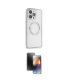 ieg™ iPhone 15 Pro Max Kılıf Ahenk Işık Serisi - Siyah 3D Antistatik Mat Seramik Nano Ekran Koruyucu
