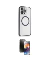 ieg™ iPhone 15 Pro Max Kılıf Ahenk Işık Serisi - Siyah 3D Antistatik Mat Seramik Nano Ekran Koruyucu