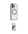 ieg™ iPhone 15 Pro Max Kılıf Ahenk Işık Serisi - Siyah Bilvis 3D Mat Cam Ekran Koruyucu