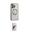 ieg™ iPhone 15 Pro Max Kılıf Ahenk Işık Serisi - Siyah Bilvis 3D Mat Cam Ekran Koruyucu
