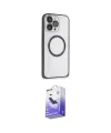 ieg™ iPhone 15 Pro Max Kılıf Ahenk Işık Serisi - Siyah Bilvis 5in1 5D Magic Hayalet Cam Ekran Koruyucu