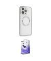 ieg™ iPhone 15 Pro Max Kılıf Ahenk Işık Serisi - Siyah Bilvis 5in1 5D Magic Hayalet Cam Ekran Koruyucu
