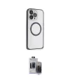 ieg™ iPhone 15 Pro Max Kılıf Ahenk Işık Serisi - Siyah Vanessa Magic Hayalet Cam