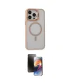 ieg™ iPhone 15 Pro Max Kılıf Ahenk Klasik Özel Seri - Siyah 3D Antistatik Mat Seramik Nano Ekran Koruyucu