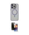 ieg™ iPhone 15 Pro Max Kılıf Ahenk Klasik Özel Seri - Siyah 3D Antistatik Mat Seramik Nano Ekran Koruyucu