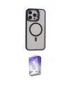 ieg™ iPhone 15 Pro Max Kılıf Ahenk Klasik Özel Seri - Siyah Bilvis 5in1 3D Magic Cam Ekran Koruyucu