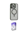 ieg™ iPhone 15 Pro Max Kılıf Ahenk Klasik Özel Seri - Siyah Bilvis 5in1 3D Magic Cam Ekran Koruyucu