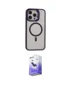 ieg™ iPhone 15 Pro Max Kılıf Ahenk Klasik Özel Seri - Siyah Bilvis 5in1 5D Magic Hayalet Cam Ekran Koruyucu