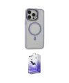 ieg™ iPhone 15 Pro Max Kılıf Ahenk Klasik Özel Seri - Siyah Bilvis 5in1 5D Magic Hayalet Cam Ekran Koruyucu