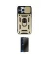 ieg™ iPhone 15 Pro Max Kılıf Ahenk Klasik - Siyah 3D Antistatik Hayalet Cam Ekran Koruyucu