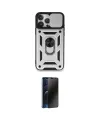 ieg™ iPhone 15 Pro Max Kılıf Ahenk Klasik - Siyah 3D Antistatik Hayalet Cam Ekran Koruyucu