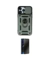 ieg™ iPhone 15 Pro Max Kılıf Ahenk Klasik - Siyah 3D Antistatik Hayalet Cam Ekran Koruyucu