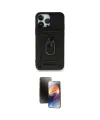 ieg™ iPhone 15 Pro Max Kılıf Ahenk Klasik - Siyah 3D Antistatik Mat Seramik Nano Ekran Koruyucu