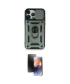 ieg™ iPhone 15 Pro Max Kılıf Ahenk Klasik - Siyah 3D Antistatik Mat Seramik Nano Ekran Koruyucu
