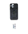 ieg™ iPhone 15 Pro Max Kılıf Ahenk Klasik - Siyah Bilvis 0.18mm Plus Cam Ekran Koruyucu
