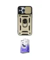 ieg™ iPhone 15 Pro Max Kılıf Ahenk Klasik - Siyah Bilvis 5in1 5D Magic Hayalet Cam Ekran Koruyucu